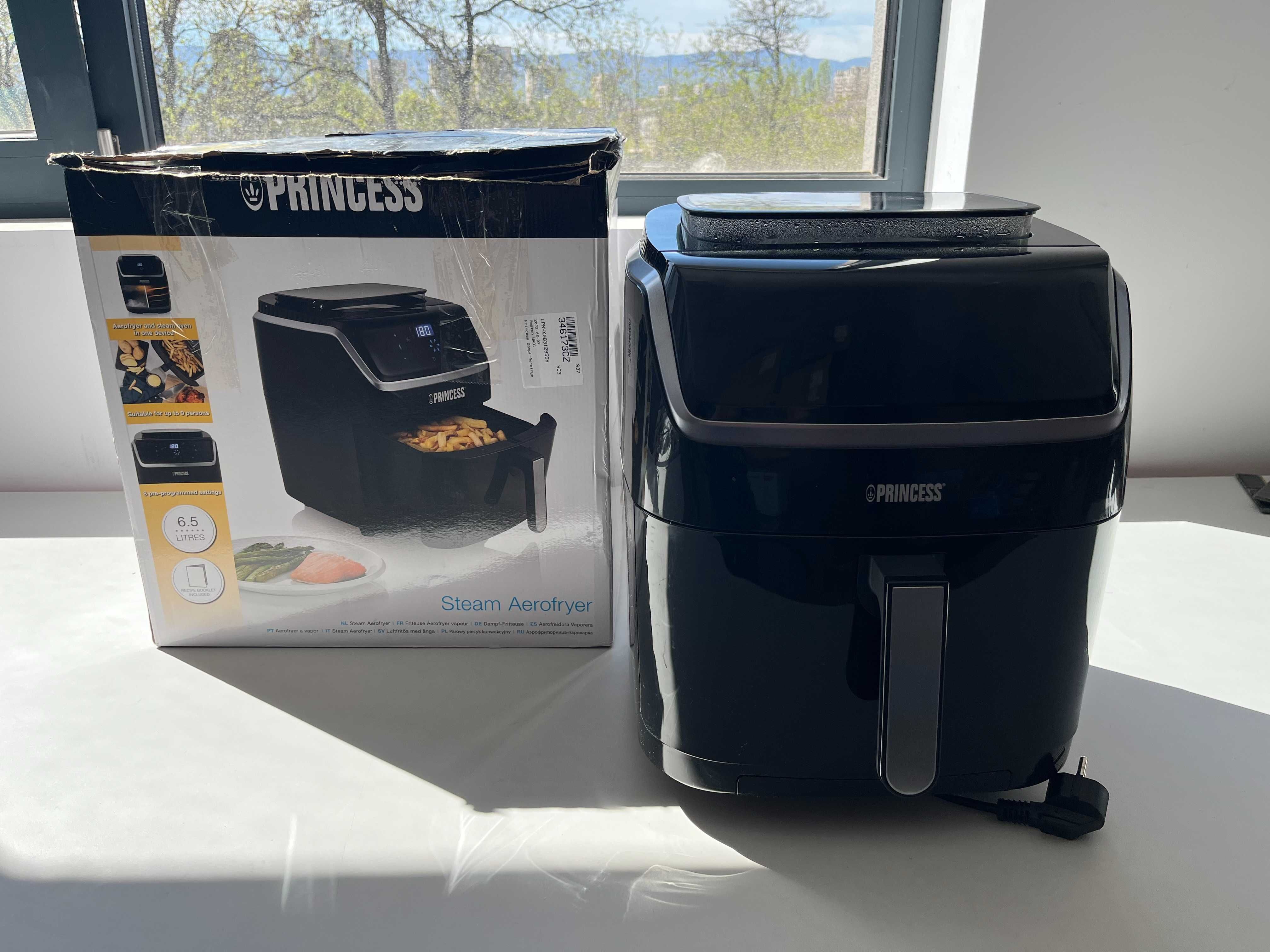 Princess 2-в-1 Air Fryer и уред за готвене на пара 6.5L 1700W