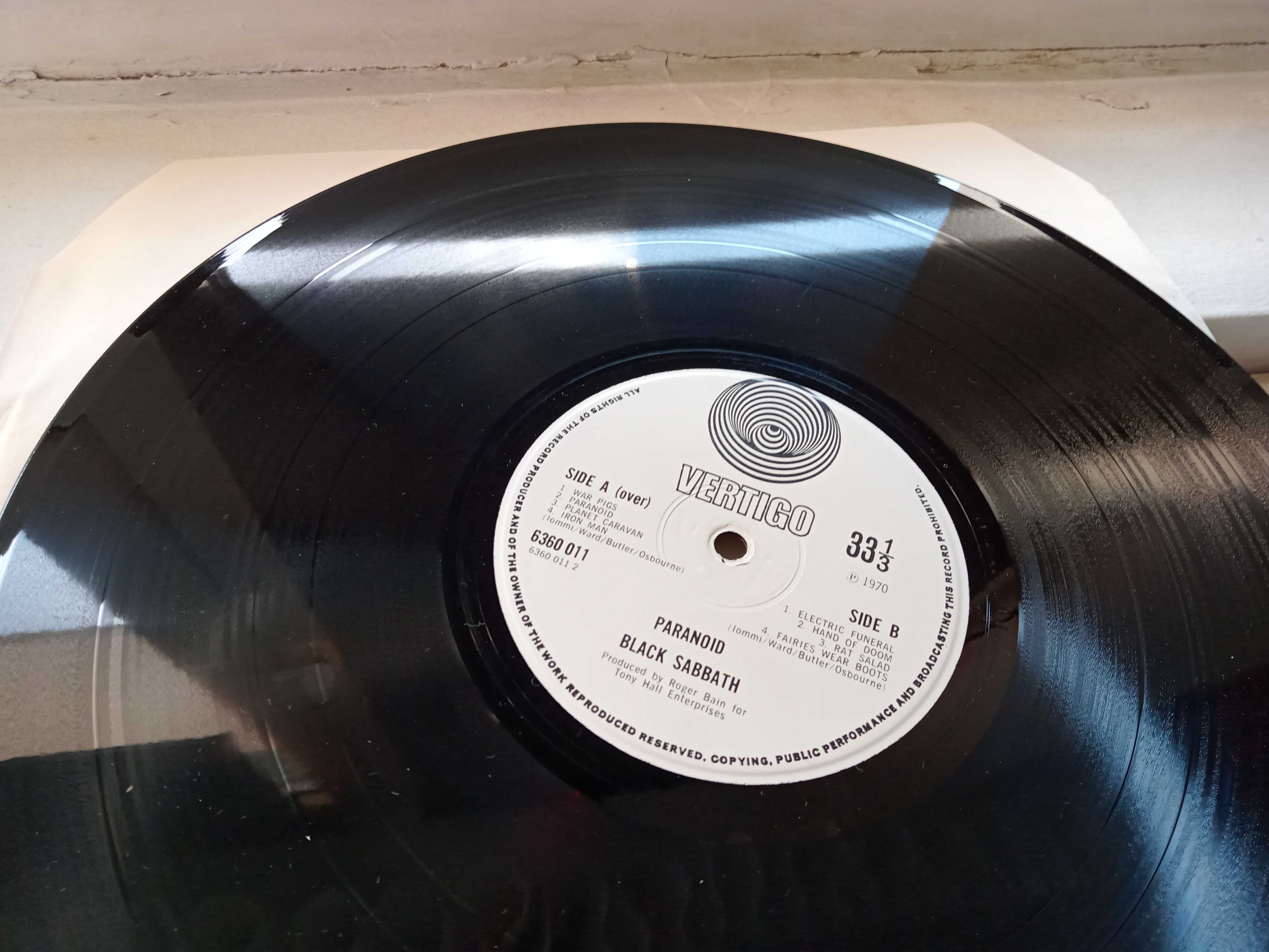 Black Sabbath Paranoid UK Vertigo placa disc vinil LP