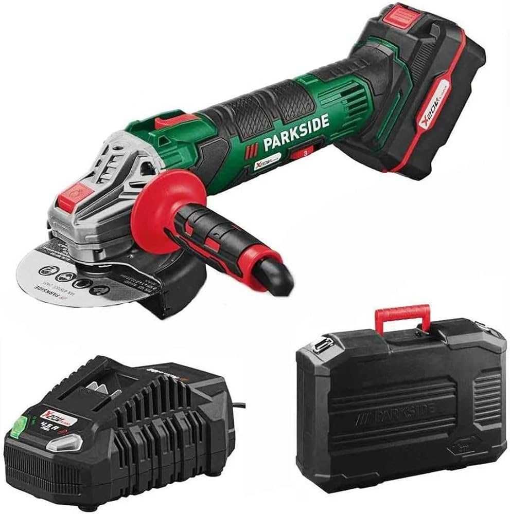 Polizor unghiular Parkside flex 125 mm + baterie 20V-2A + incarcator