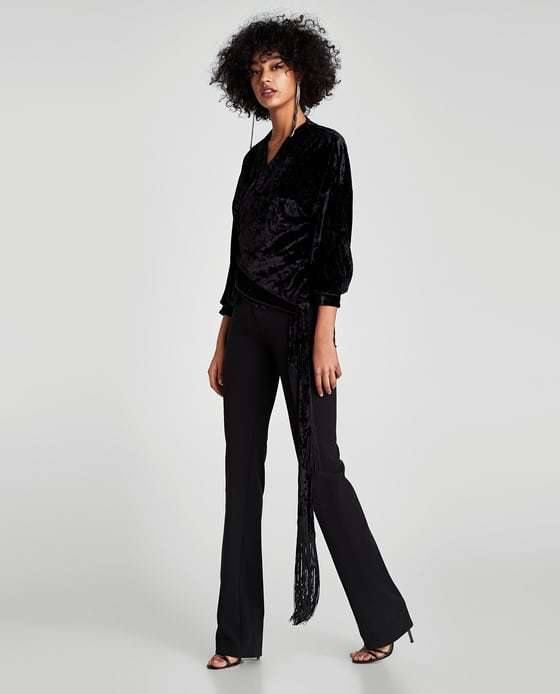 Черная блуза zara