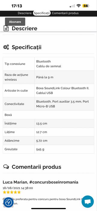 Boxa bose culoare negru