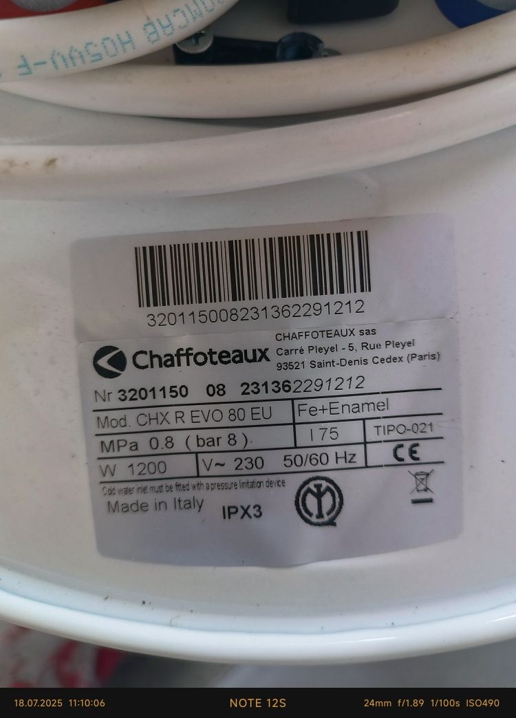 Boiler electric Chaffoteaux, 80 l