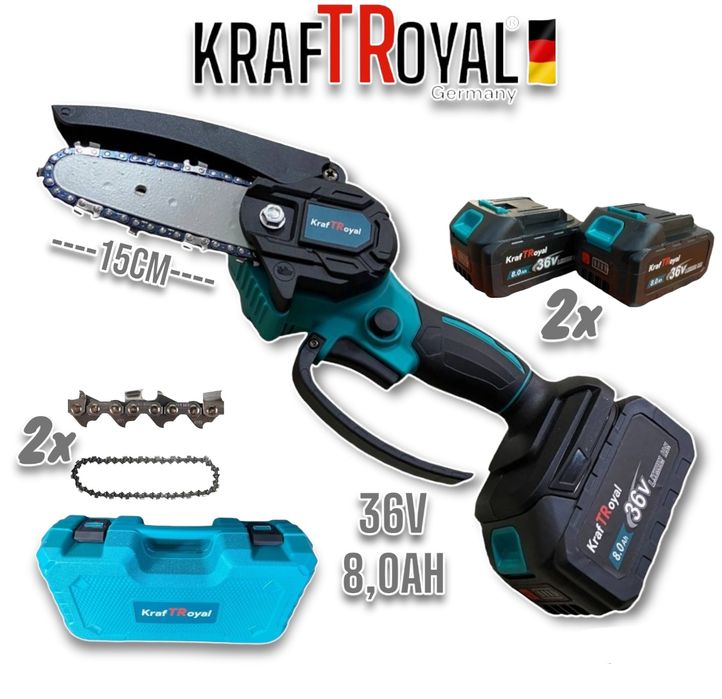 Акумулаторен Верижен Трион за Клони 36V KRAFT Резачка 2 вериги