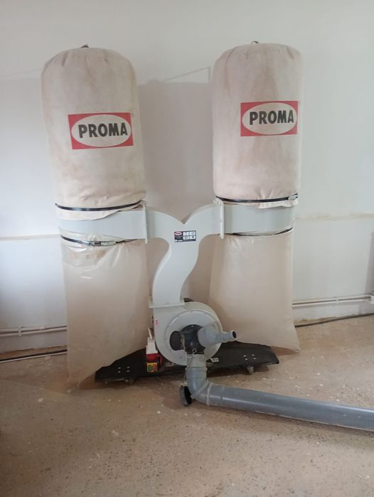 Set complet utilaje tâmplărie: CNC, abric, mașină cant, exhaustor