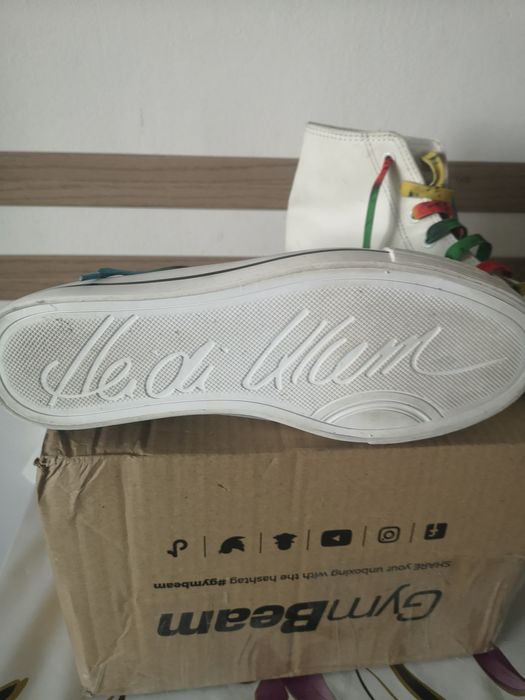 Heidi Klum. Pantofi sport piele naturalatip bascheti