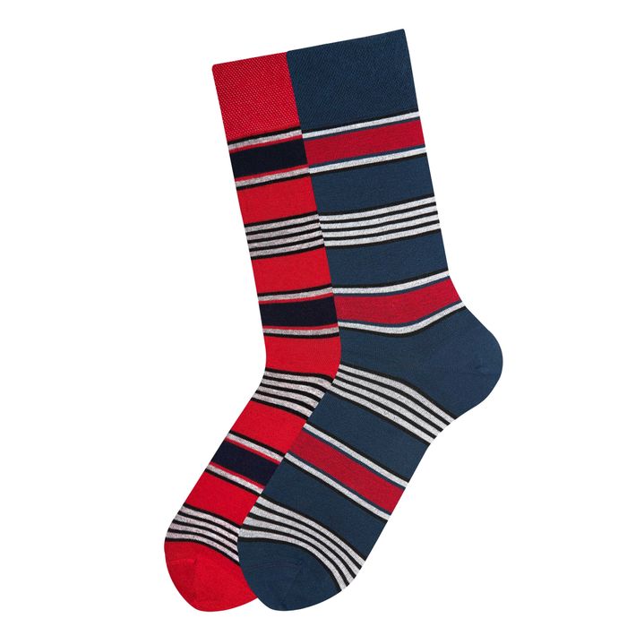 Памучни мъжки чорапи с десен, 5 броя, безшевни и с мек ластик