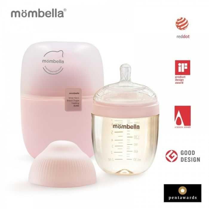 Biberon Anticolici Mombella Brest-Like 210ml cu 2 Tetine S si M
