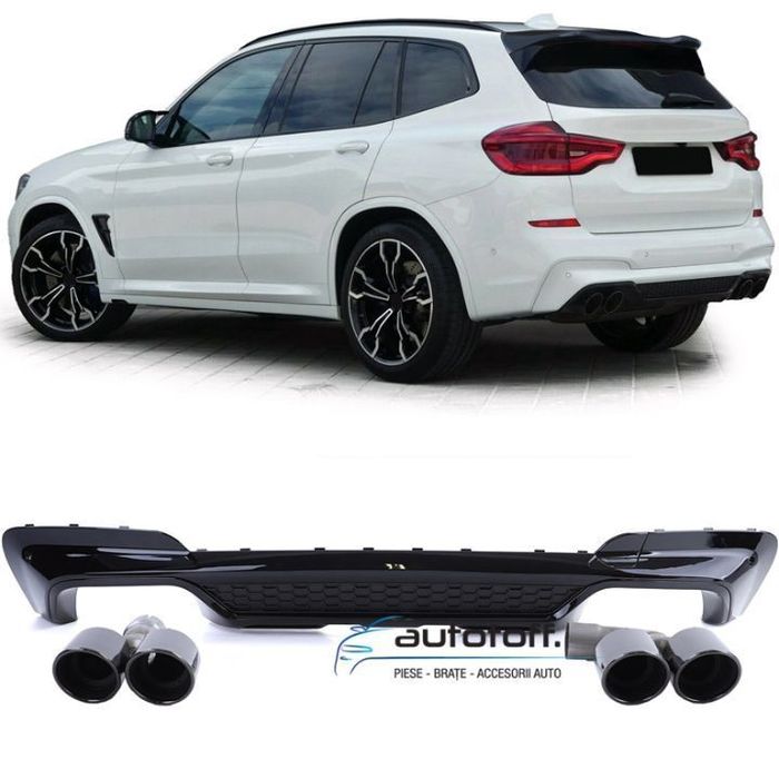 Difuzor bara spate BMW X3 G01 (2017+) Full Negru Lucios
