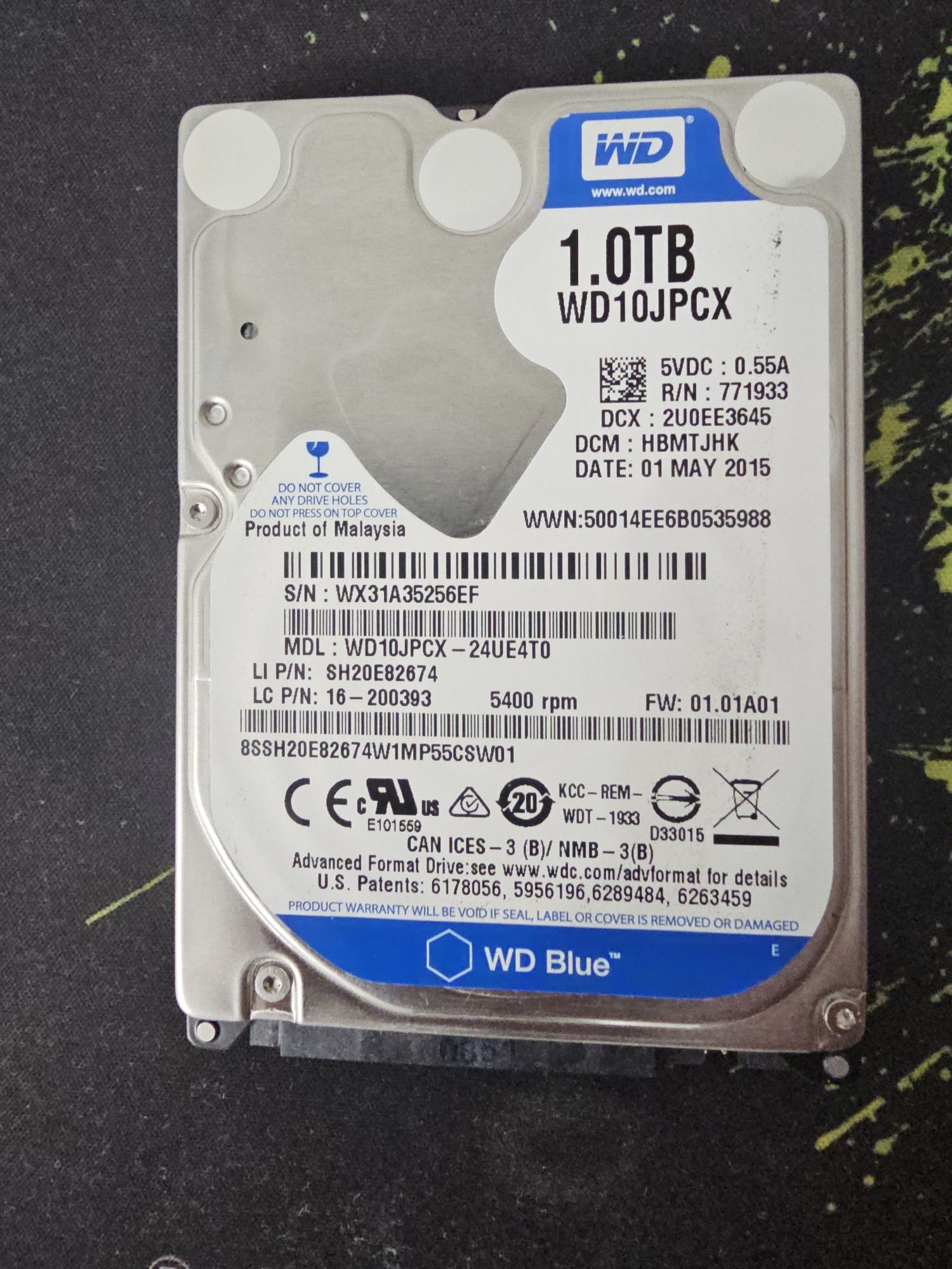 Хард диск WD Blue WD10JPCX 1 TB 2.5" [HDD]