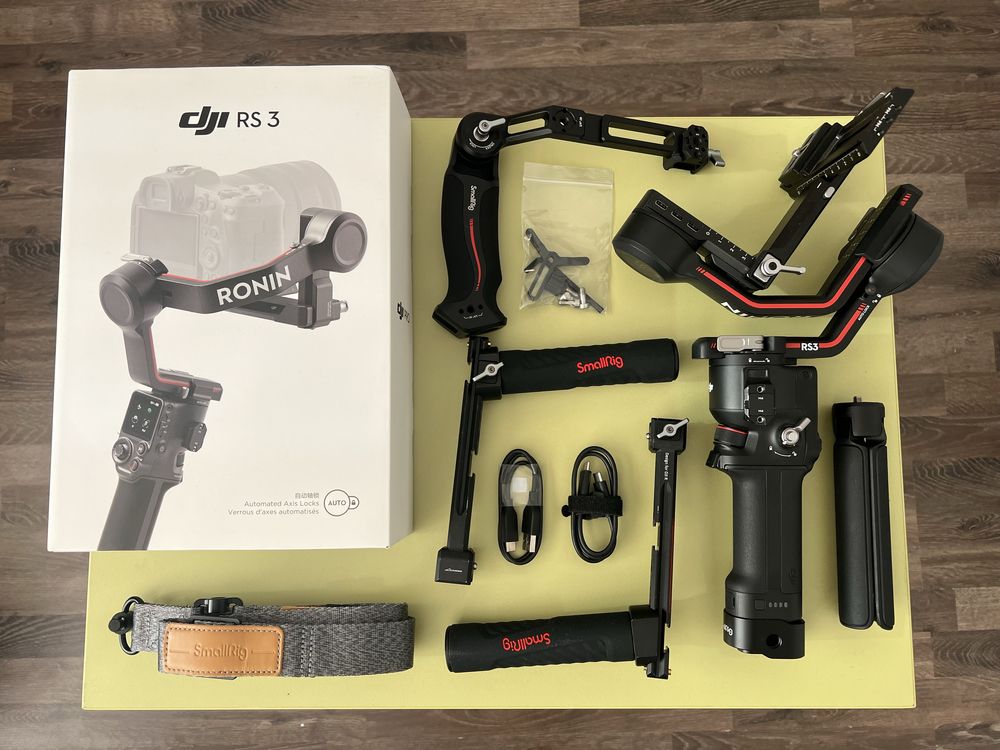 гимбъл стабилизатор DJI RS 3 + аксесоари SmallRig в отлично състояние