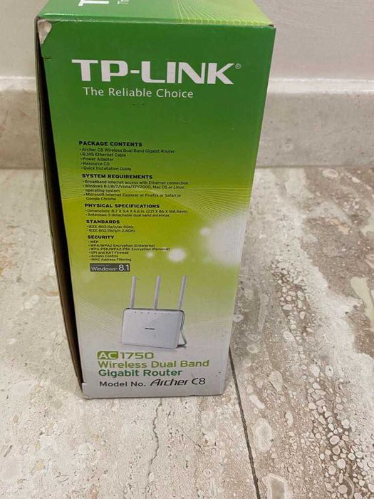 TP-Link, Archer, AC1750, C8, DB, 1.75Gbps, 2xUSB 2.0, безжичен рутер