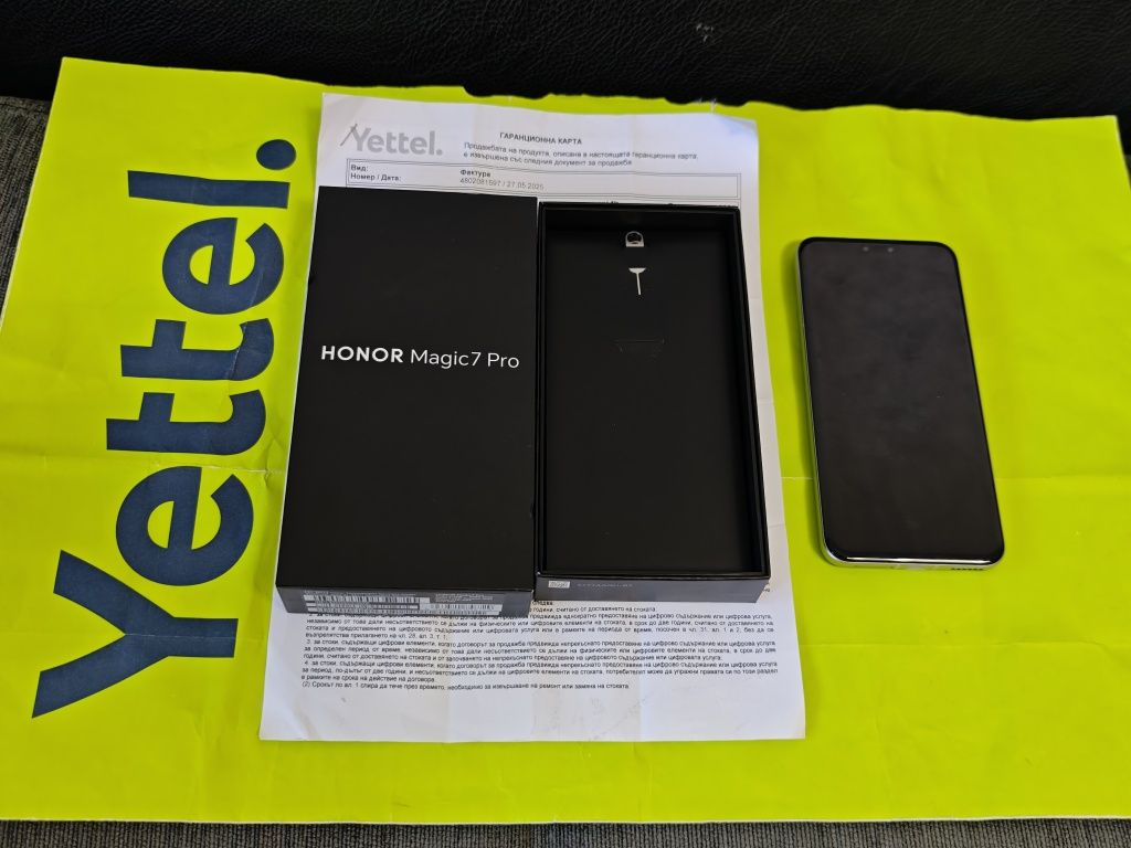 КАТО НОВ 512GB Honor Magic 7 Pro 5G Гаранция Yettel  2028 г. Grey