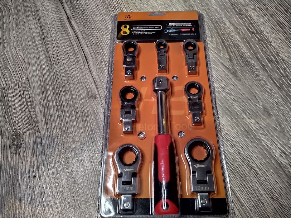 SET 8 Chei Profesionale Inelare Articulate cu Clichet