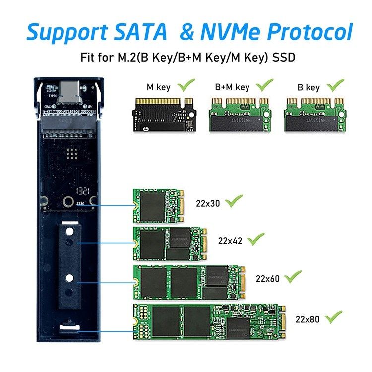 Кейс для установки SSD M2 NVMe/SATA в качестве внешнего USB накопителя