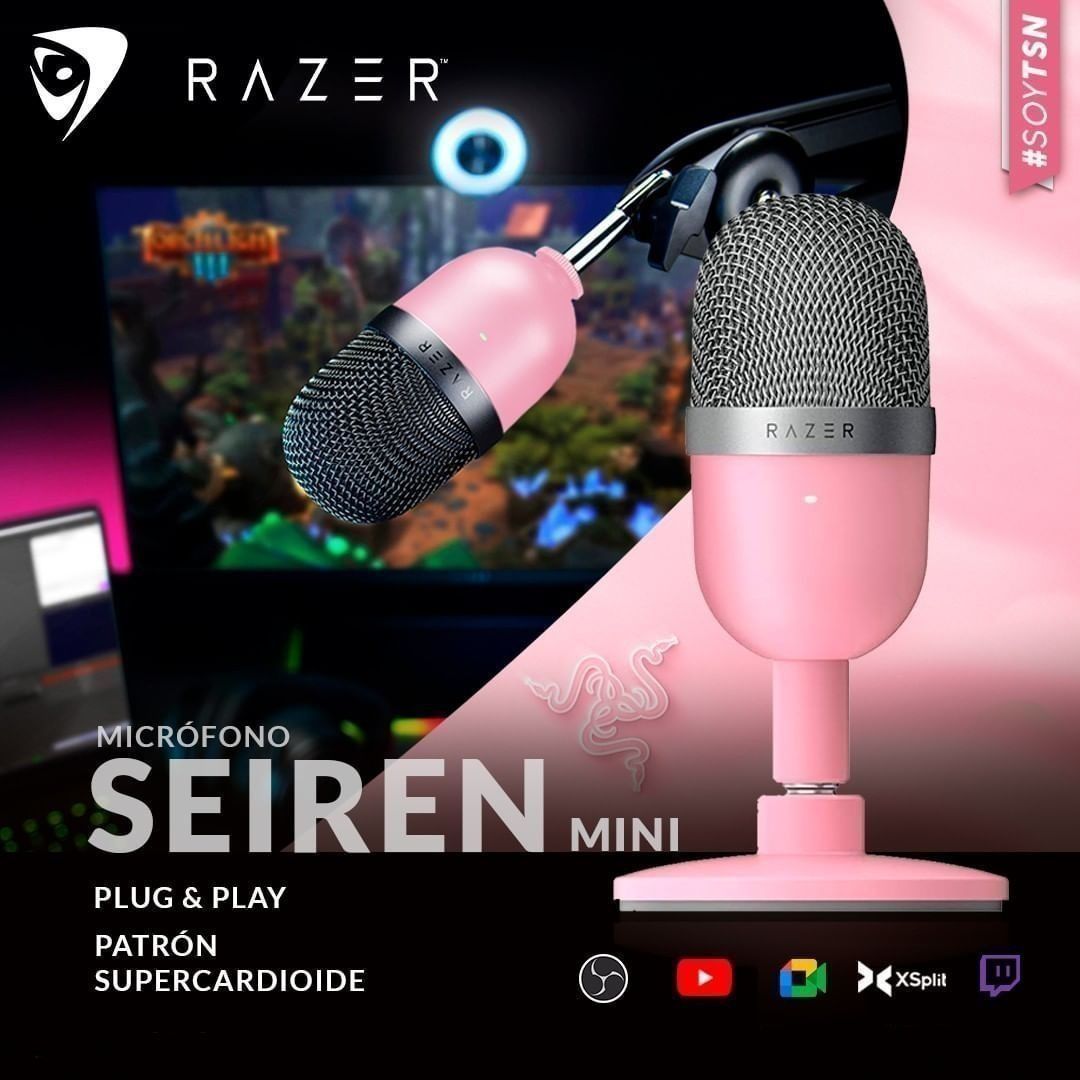 СКИДКА! RAZER Seiren Mini Mercury  Кондесаторный Микрофон USB