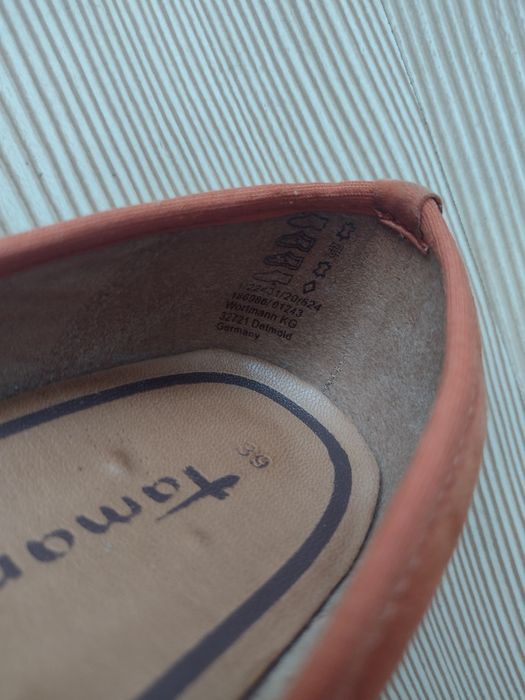 Обувки естествена кожа 38 или 38.5  Tamaris