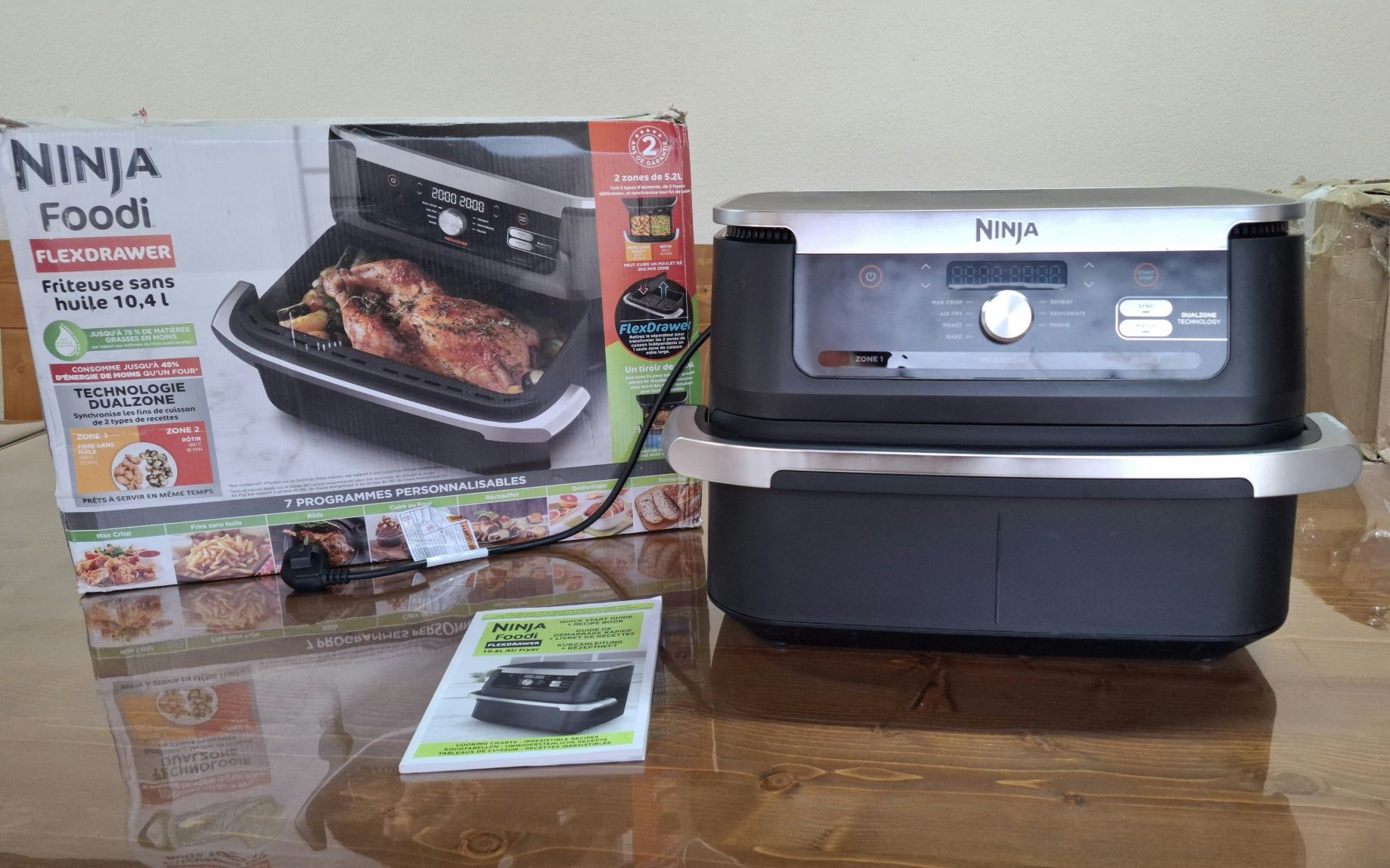 Еър фрайер Ninja Flex Drawer AF500EU, 2470W, 10.4 L,40-240гр,7програми