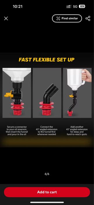 Фуния за масло със приставки за различни коли