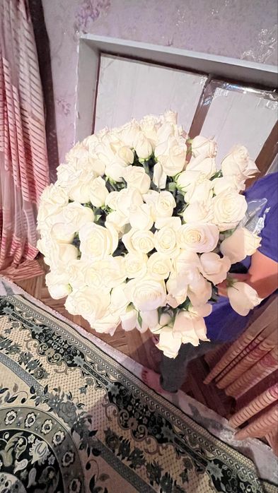 белый роза 101штук