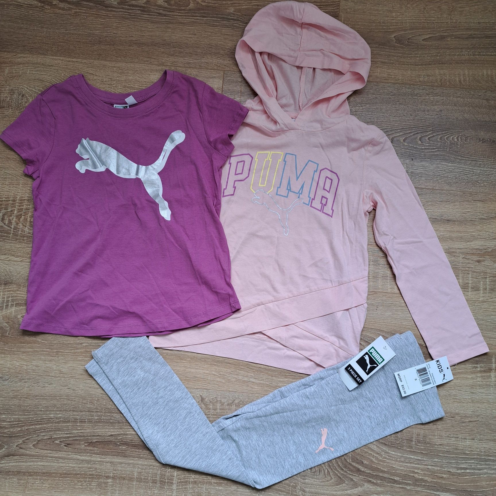 Детски комплект Puma тениска, блуза с дълъг ръкав и клин р-р 128 S