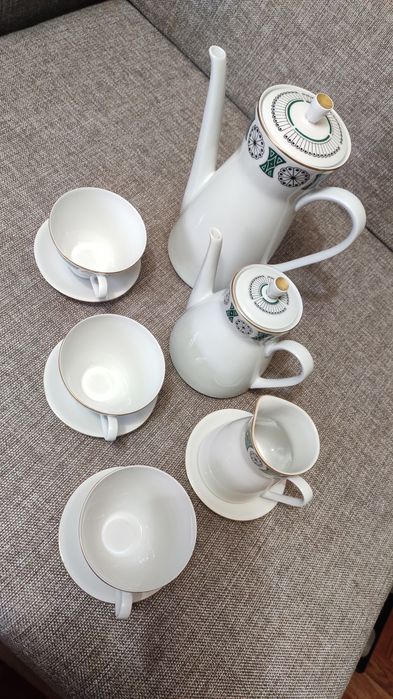 Немецкий кофейный сервиз на три персоны. ГДР. Новый.