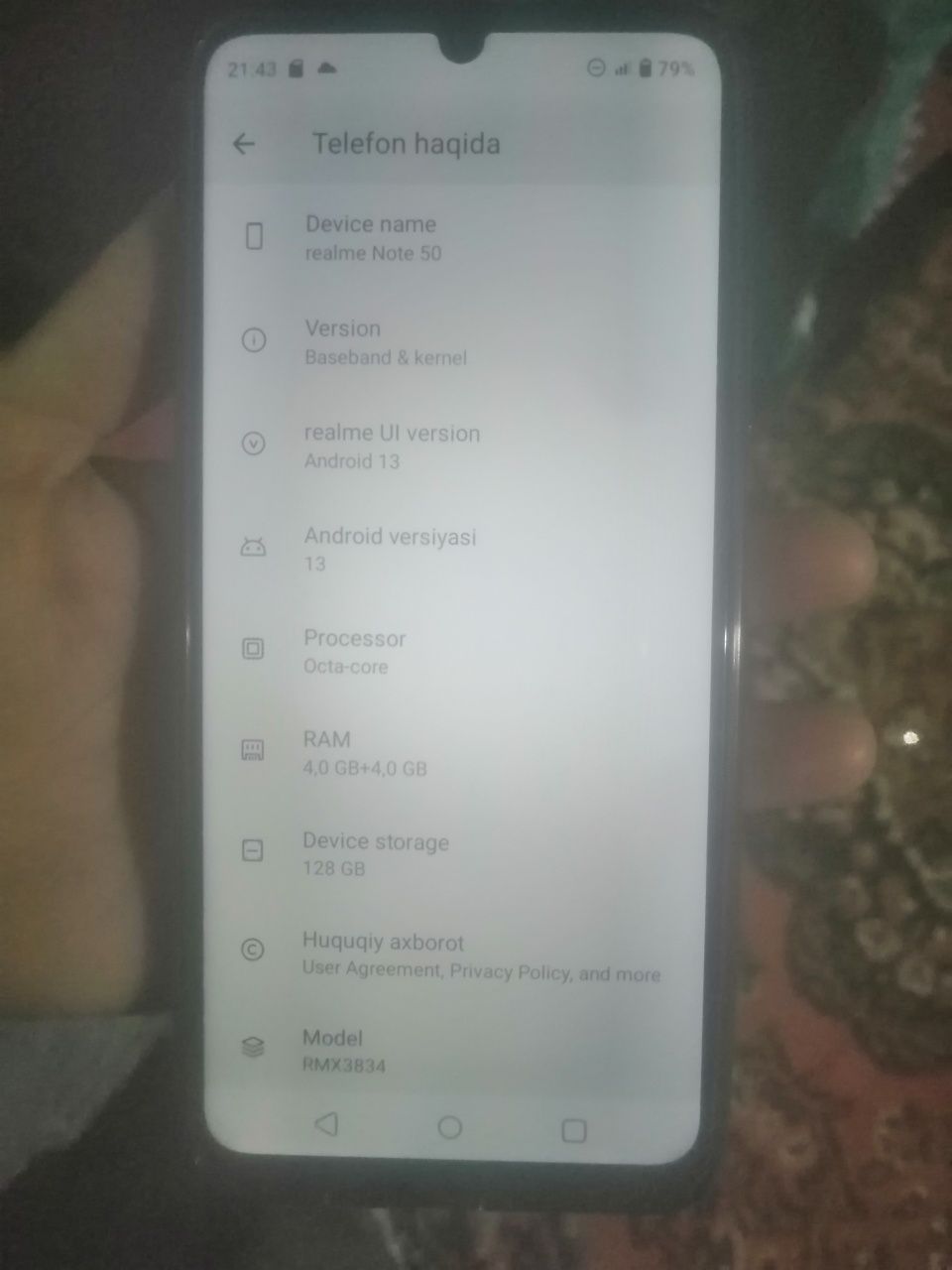 Realme not 50  4/128  24jil dekabrda alndi taza baxasi