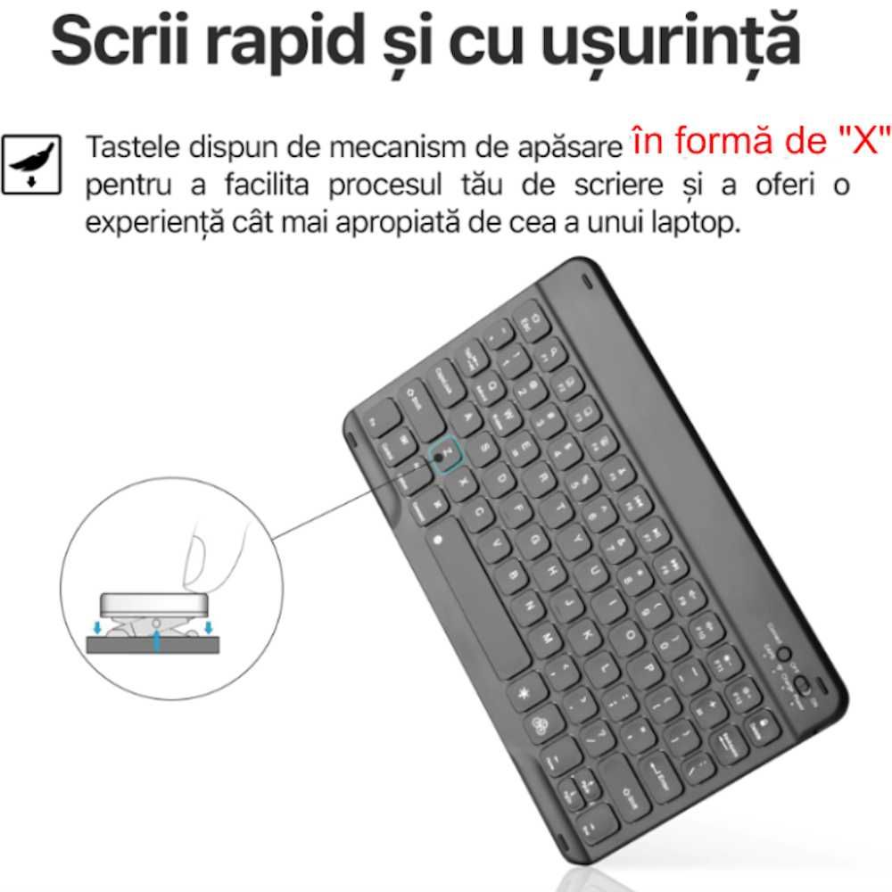 Husa cu Tastatura compatibila Apple iPad Air 4 2020/Air 5 2022, 10.9"