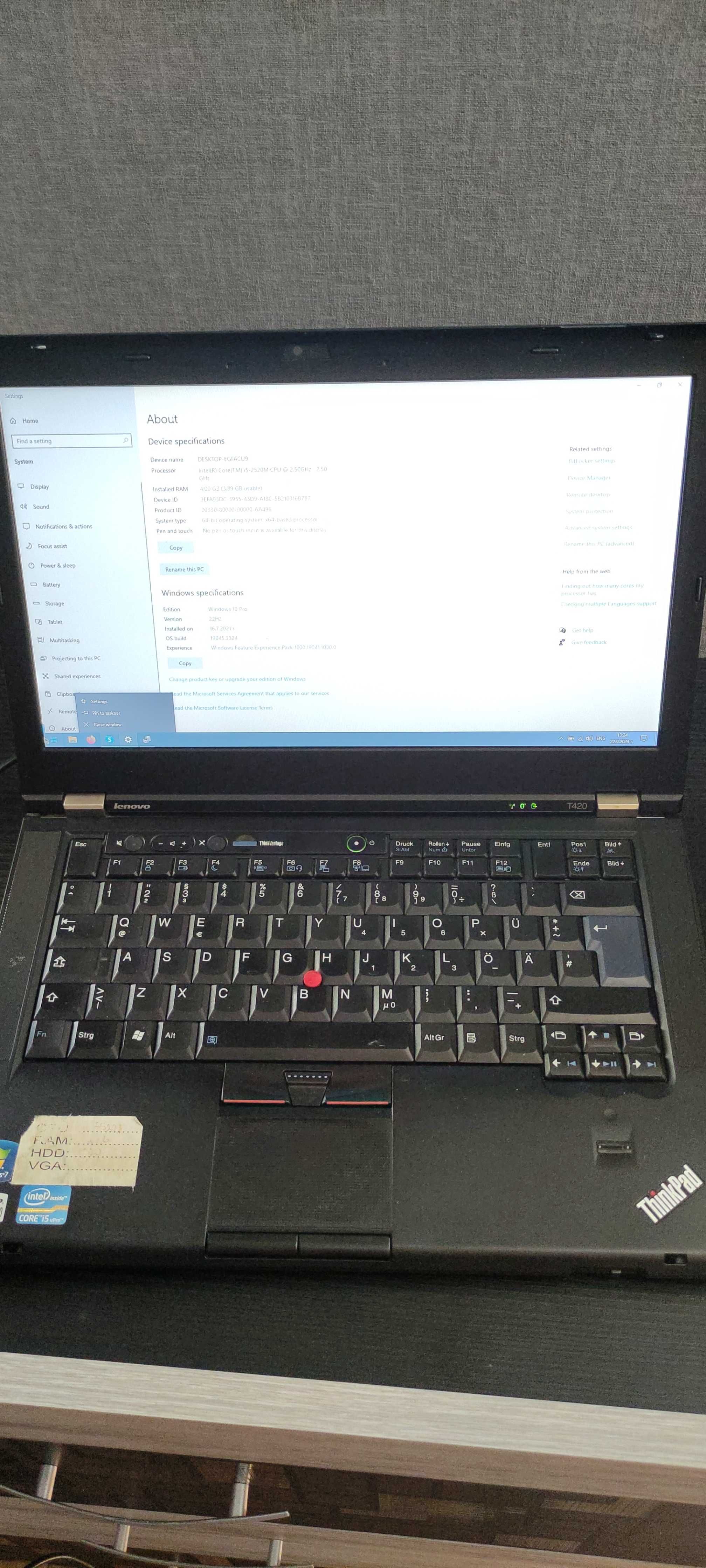 Лаптоп Lenovo ThinkPad t420