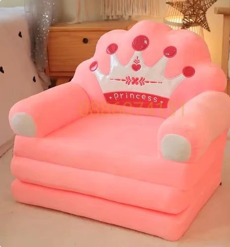Детски плюшен разтегателен Фотьойл, Детско кресло Prince/ Princess