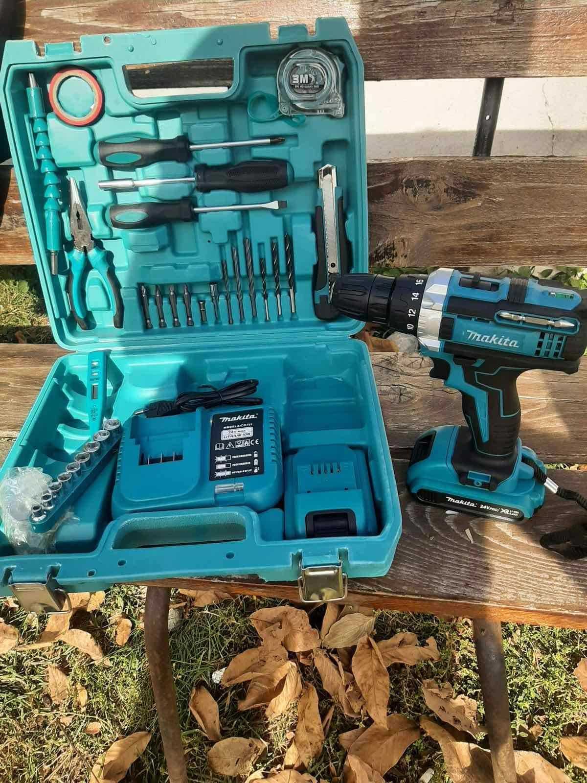 Акумулаторен ударен винтоверт Makita 24V с 2 батерии 5Ah Макита