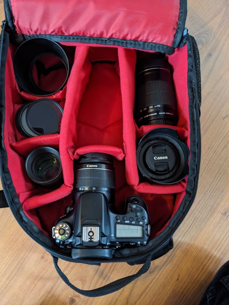 Camera foto Canon eos 70D cu 4 obiective