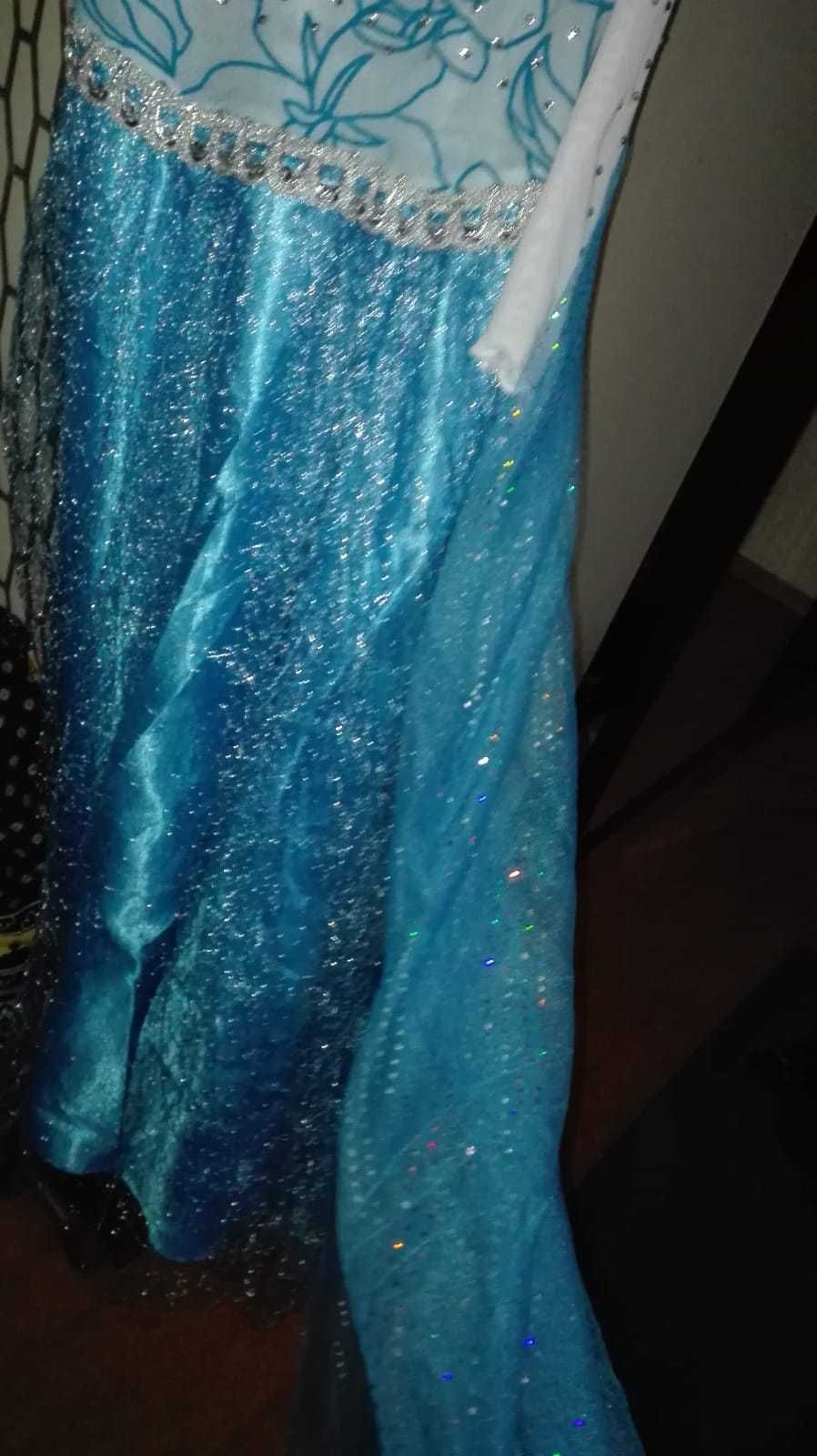 Rochie rochita printesa NOUA Elsa cu trena 2,3,4,5,6,7,8,9,10 ani