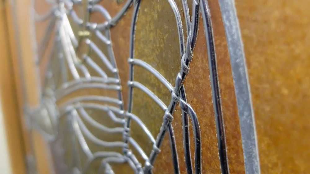 Icoană vitrată, plumb pe sticlă, 43x63 cm, Sf. Hristofor