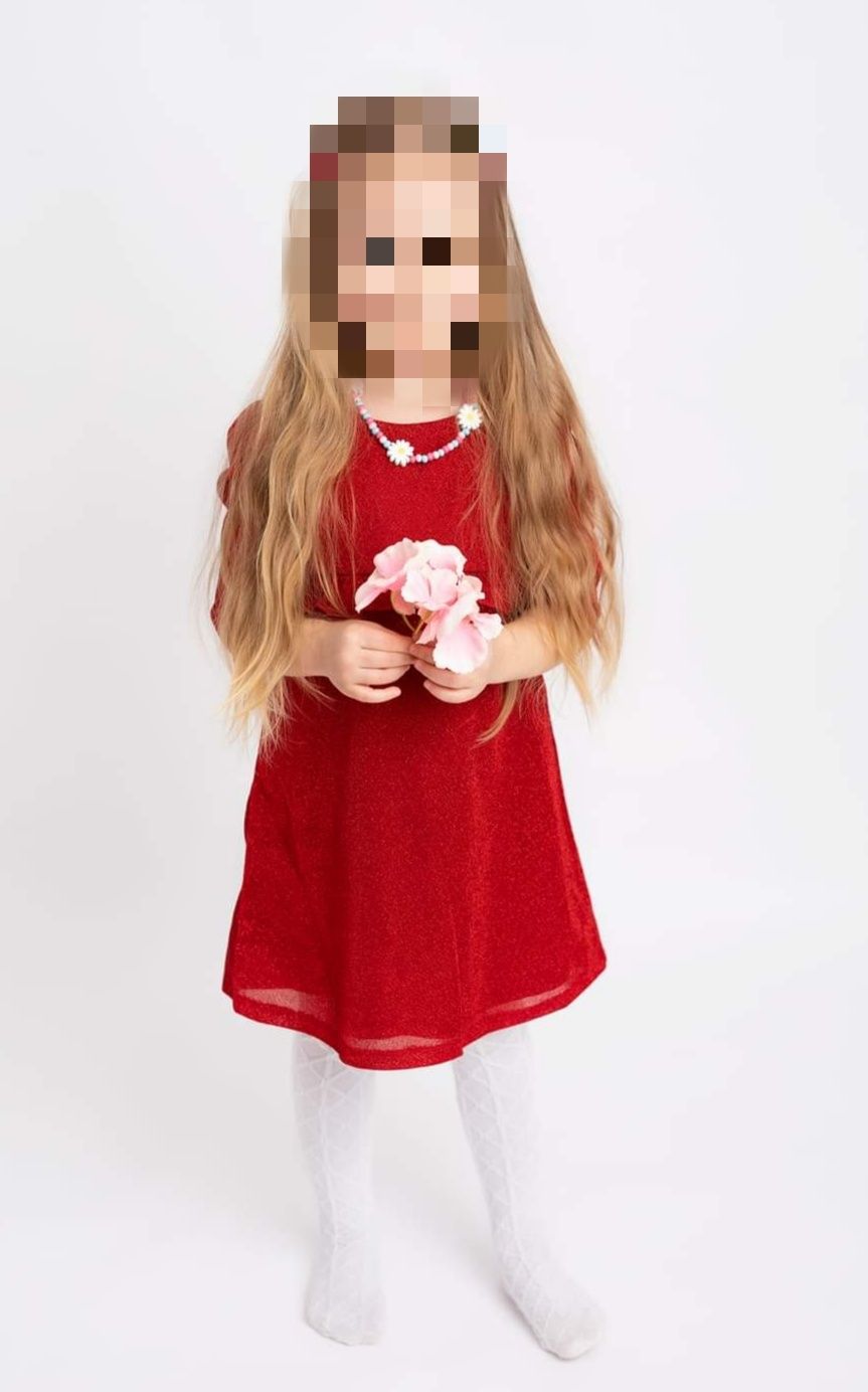 Rochița rosie superbă fetița 4-5 ani, mărime 110