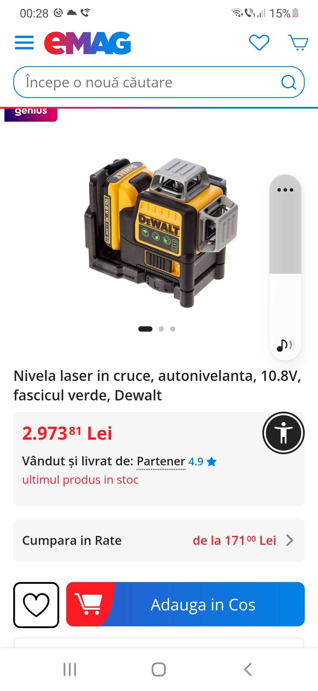 DeWalt Nivela Laser 360 12 Linii set complet impecabil