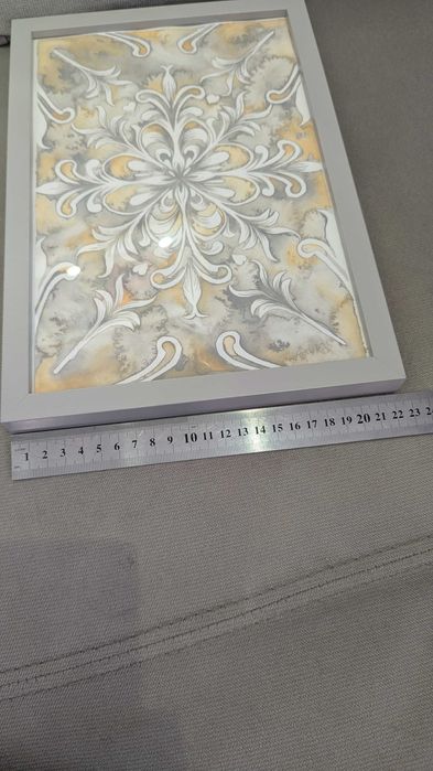 Уникална авторска картина арабеска, орнаменти в стил барок, акварел