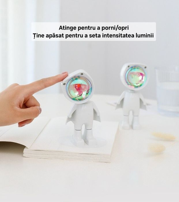 Proiector Astronaut 7culori. Intensitate reglabilă Touch. Reîncarcabil