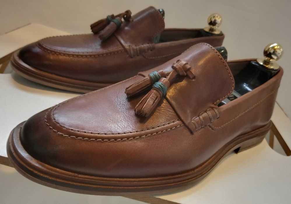 Pantofi loafer 44.5 45 premium Walk London NOU piele naturala moale