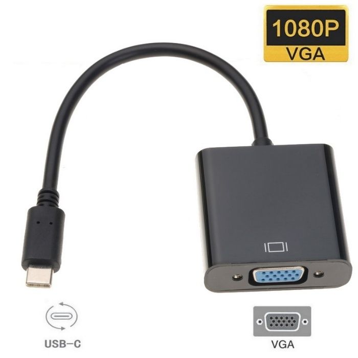 Adaptor convertor USB-C Tip C la VGA pt MacBook / telefon etc