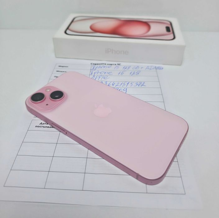 iPhone 15 128GB Pink•Гаранция