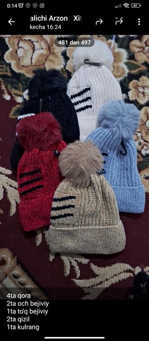 Bolalar wapkasi 40ming so‘mdan ichi jun