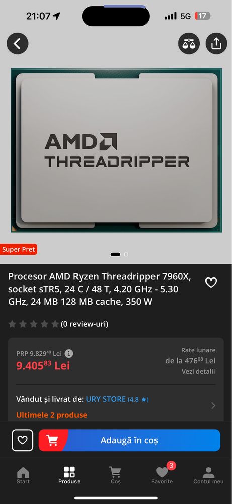 Procesor AMD Ryzen 7690X Factura Sigilat