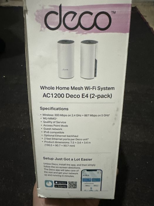 DECCO  tp-link AC1200 DECO E4(2-pack) router wi-fi