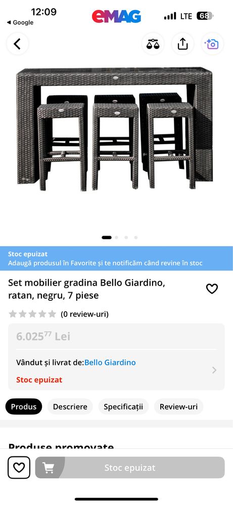 Mobilier gradina cu 5 scaune