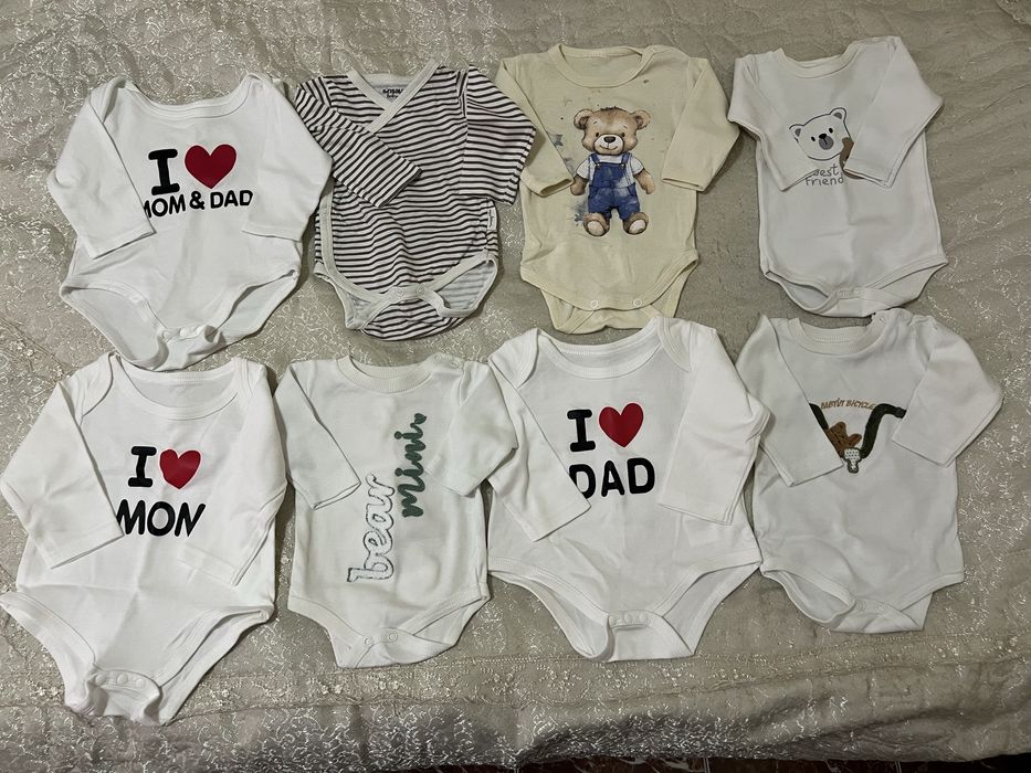 Бебешки бодита с дълъг ръкав 62 размер