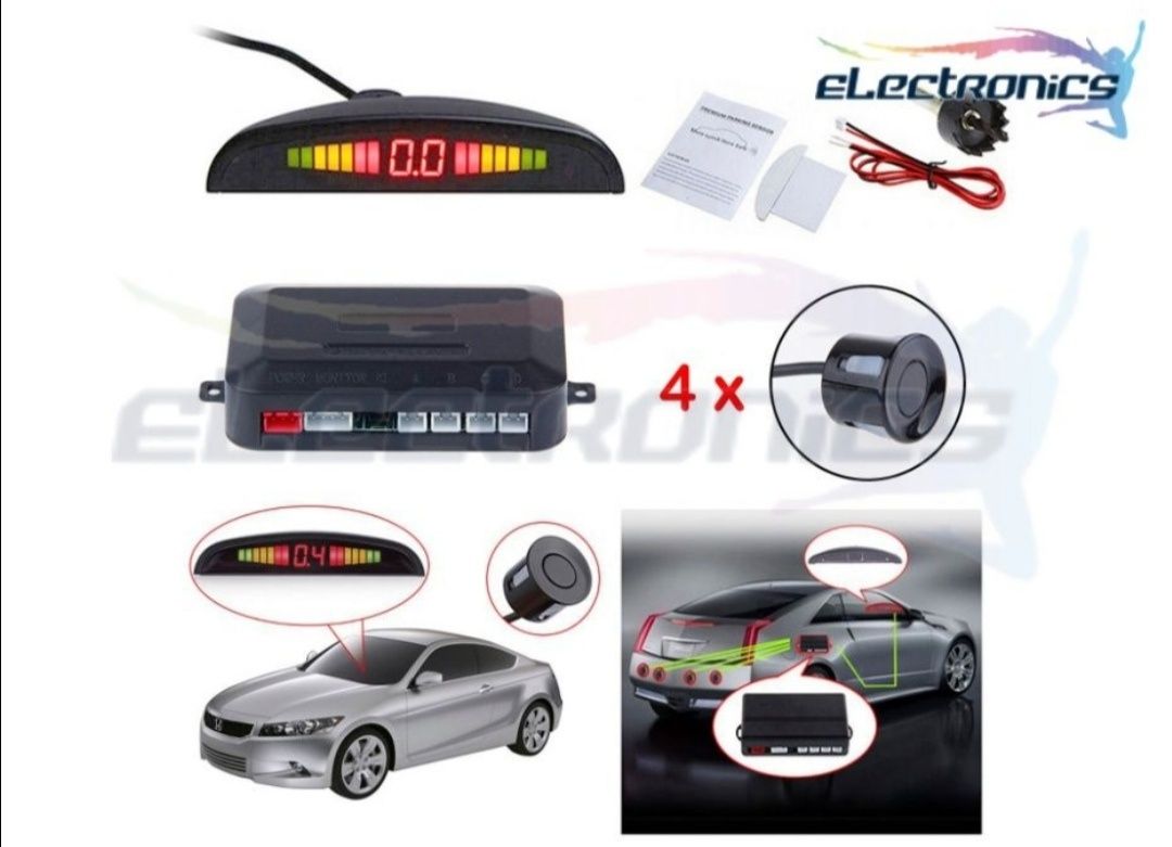 Парктроник система за автомобил OEM с 4 датчика LCD дисплей и звук
