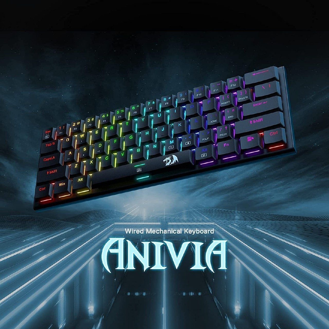 Redragon ANIVIA RGB Механическая Клавиатура 60% свитчи Red