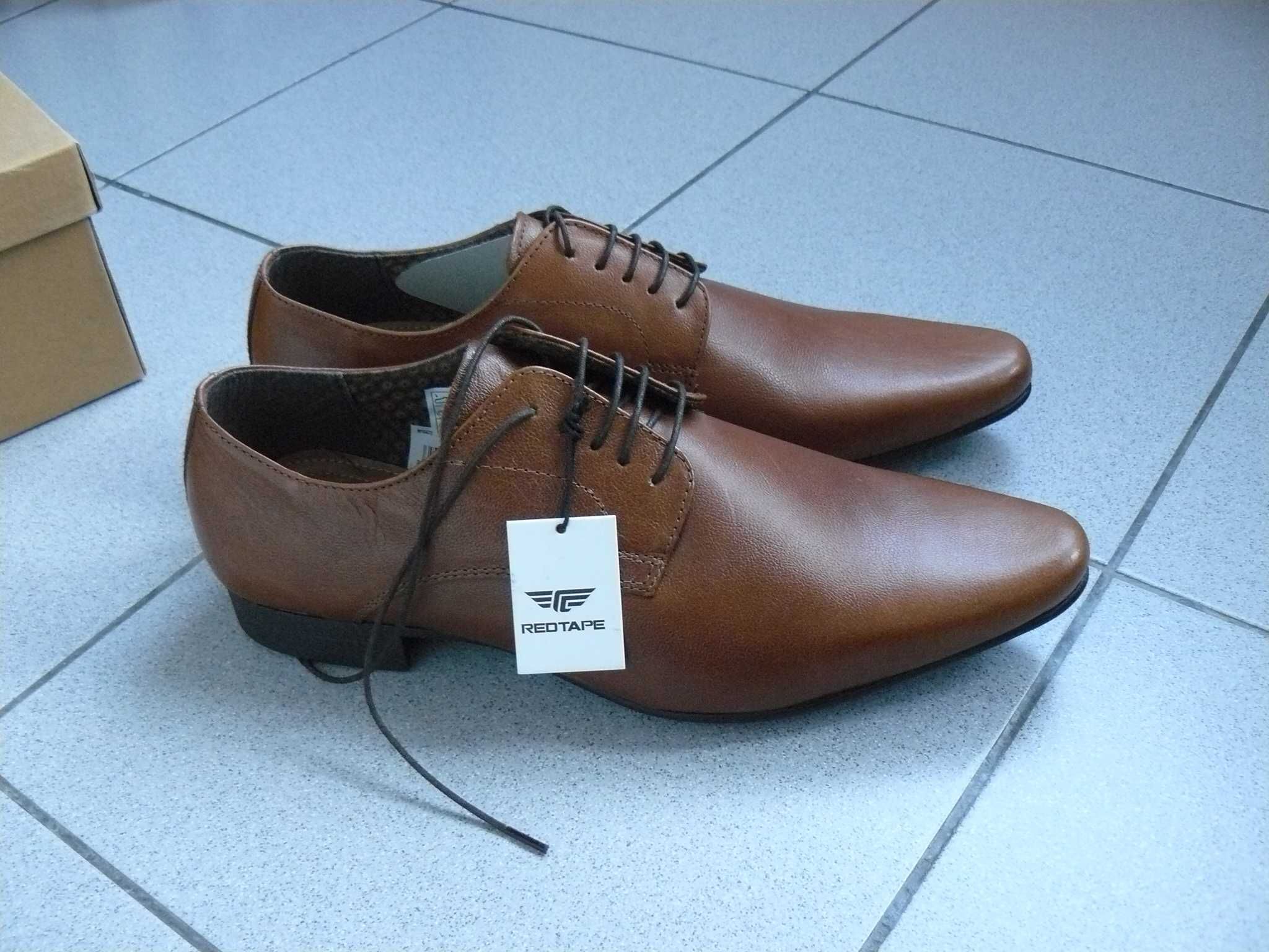 Pantofi Barbati RED TAPE Piele Naturala,Noi,Culoare Maro/Cognac, Nr.44