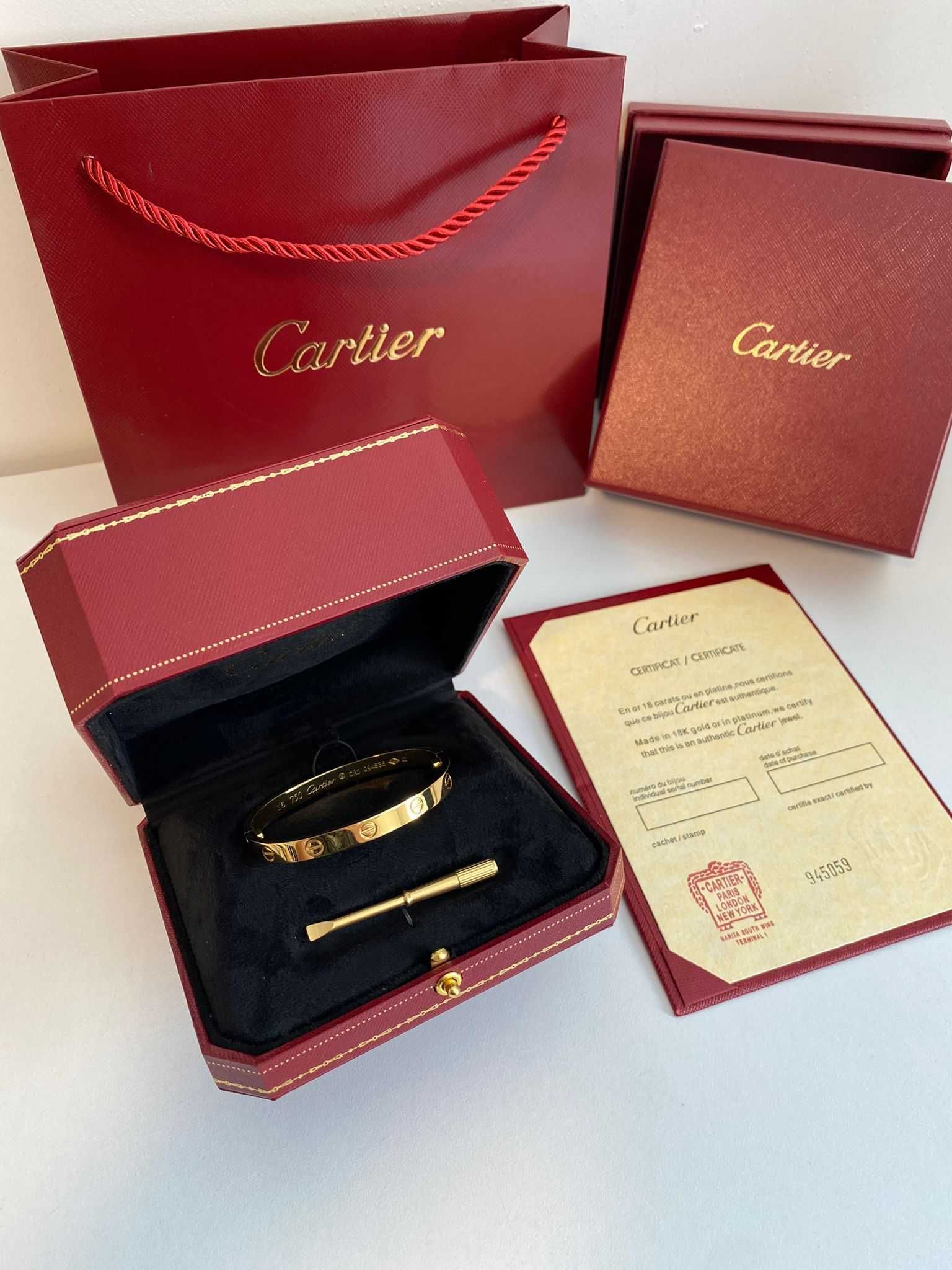 Brățară Cartier LOVE Gold 750 cu Cutie
