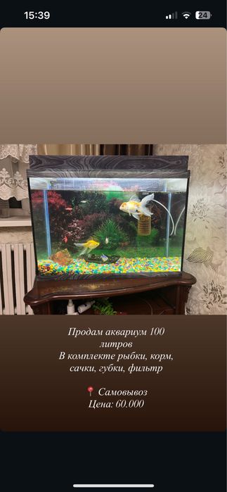 Продам аквариум 100л